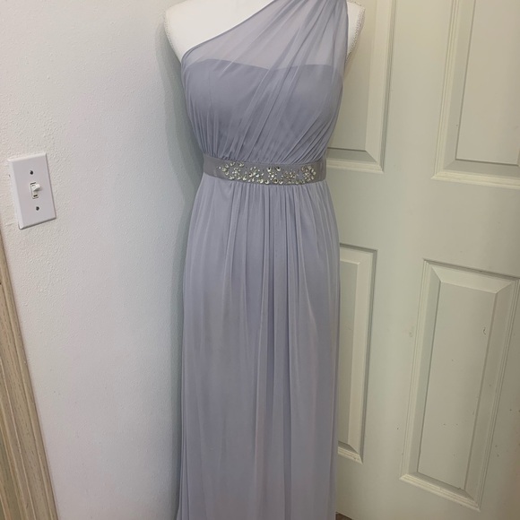 Adrianna Papell  Womens Dress Size 6 One Shoulder Gray Embellished Formal - Picture 2 of 10